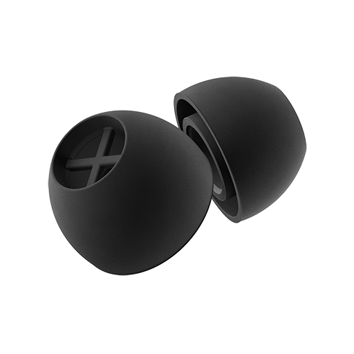 ADAPTADOR DE SILICONE PARA OUVIDO "S", PRETO, 5 PARES